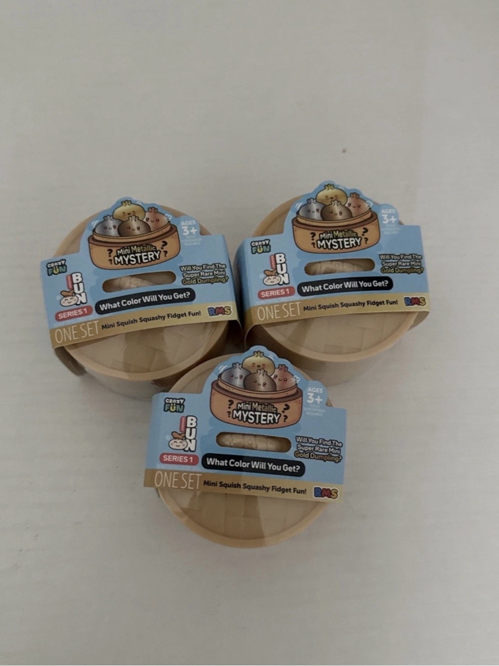 Five Below RMS Mini Dumpling Squishy Mystery Metallic Series Lot Of 3